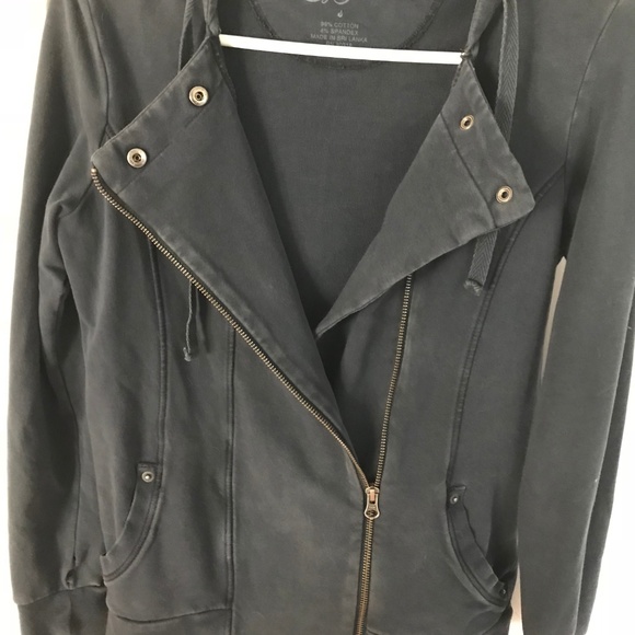 Lucky Brand asymmetrical zip Moto hoodie S/P - Picture 3 of 7